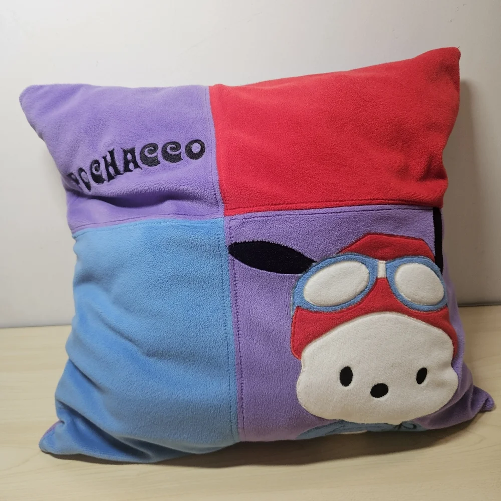 Vintage Pochacco Sanrio Large Multicolor Decorative Pillow Y2K